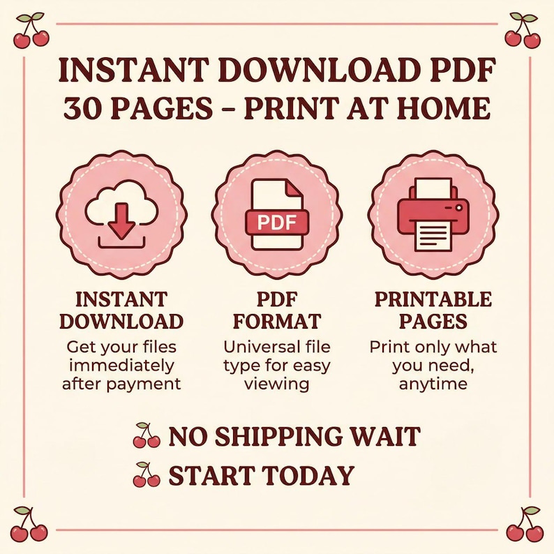 Sweet Cherry Garden Crochet Baby Outfit Pattern | 0-12M Top, Diaper Cover, Headband (PDF Download) image 8