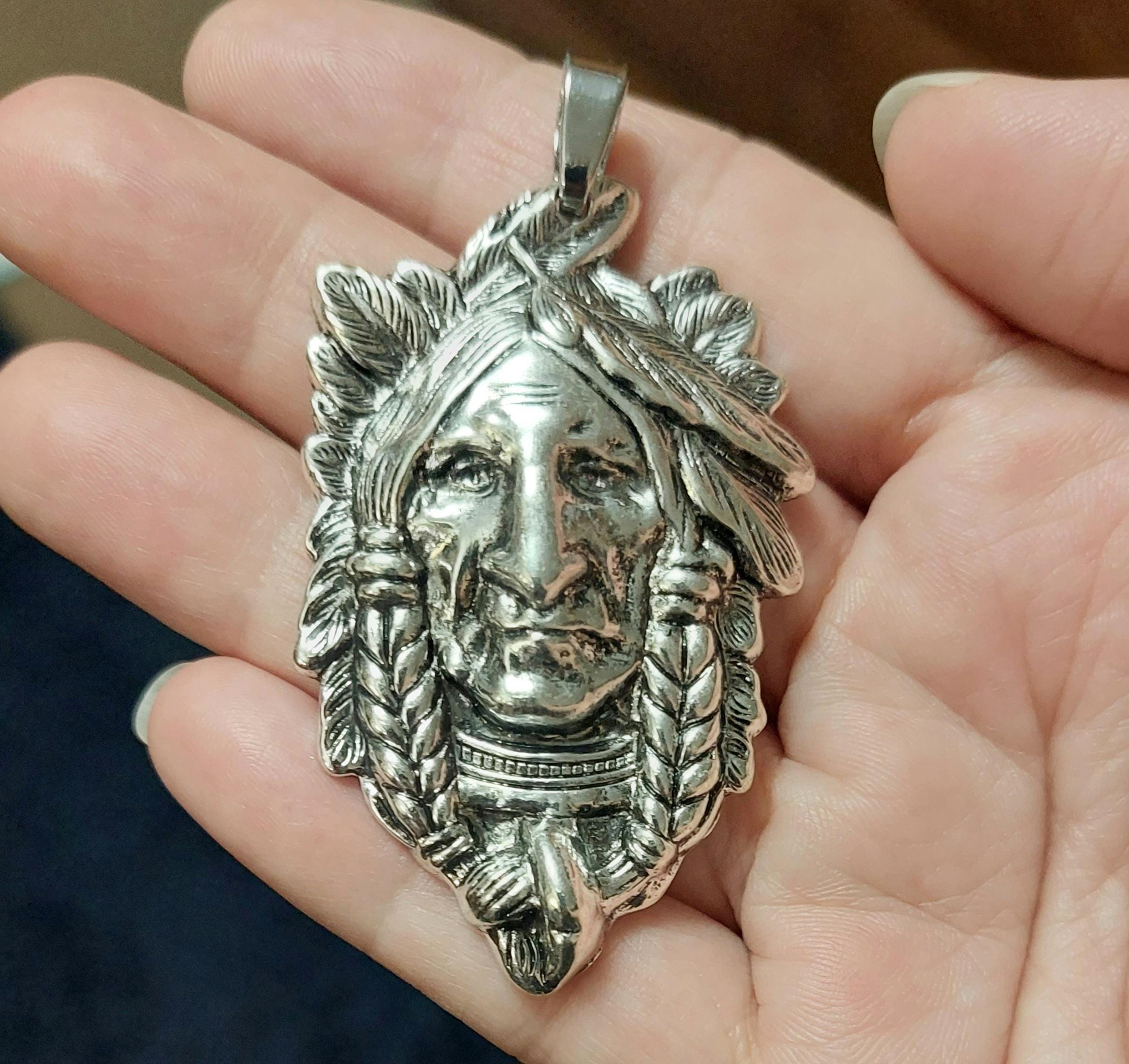 Indian Head Necklace Men - Etsy
