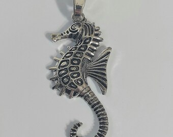 Silver Seahorse Pendant Necklace Charm - Womens Jewelry