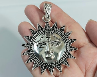 Sun Face Necklace Pendant - Womens Jewelry