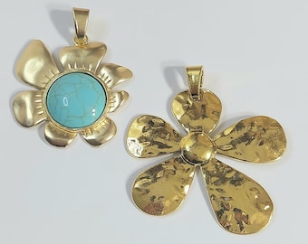 2 Gold Women's Necklace Pendants Jewelry