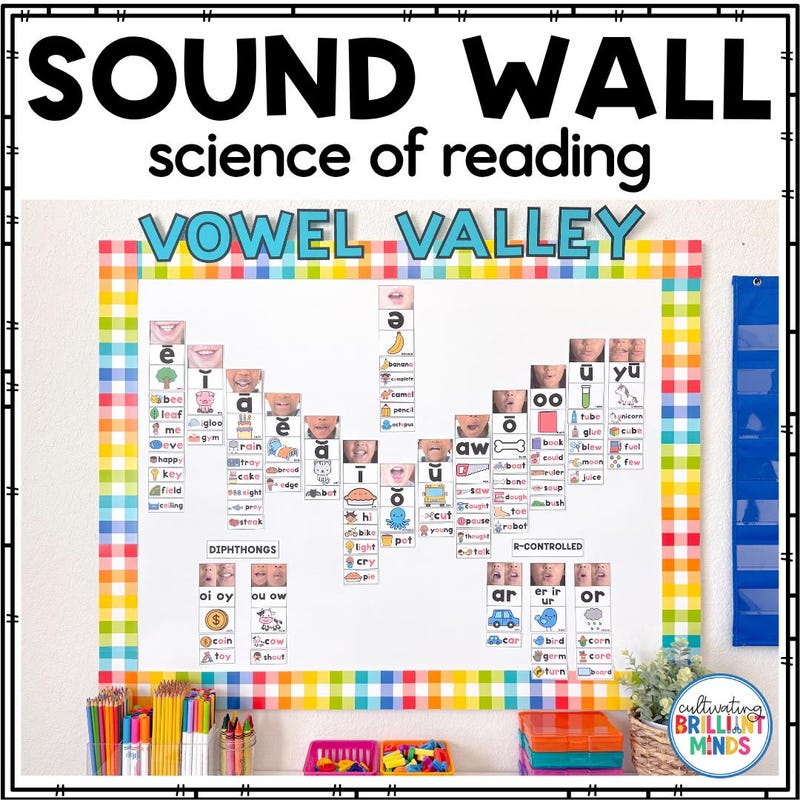 Labels Digraph Vowels Bulletin Board - Etsy