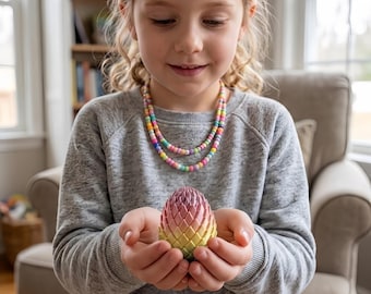 Tęczowy, smoczy spinner do jajek, hipnotyzująca, drukowana w 3D zabawka sensoryczna, sensoryczna sztuka na biurko, fajny prezent na stres dla osób w każdym wieku