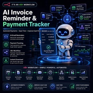 AI-fakturapåminnelse, betalningsspårning, n8n-arbetsflöde (digital nedladdning)