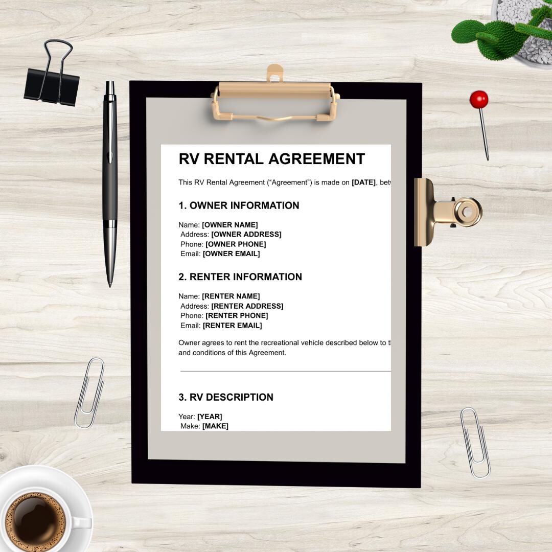 RV Rental Template Bundle | RV Owner Contract Kit | Rental Agreement ...