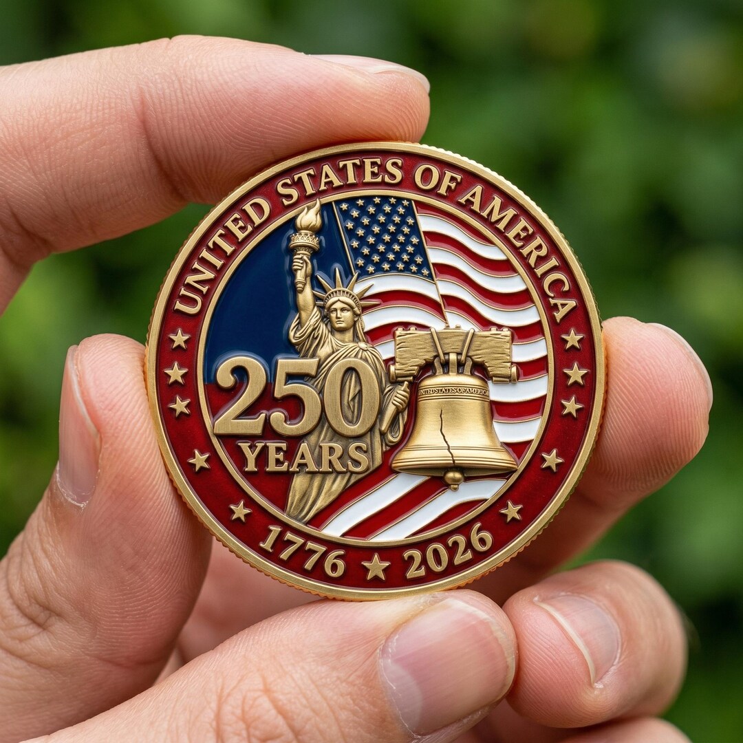 USA 250th Anniversary Commemorative Coin, Statue of Liberty & Liberty ...