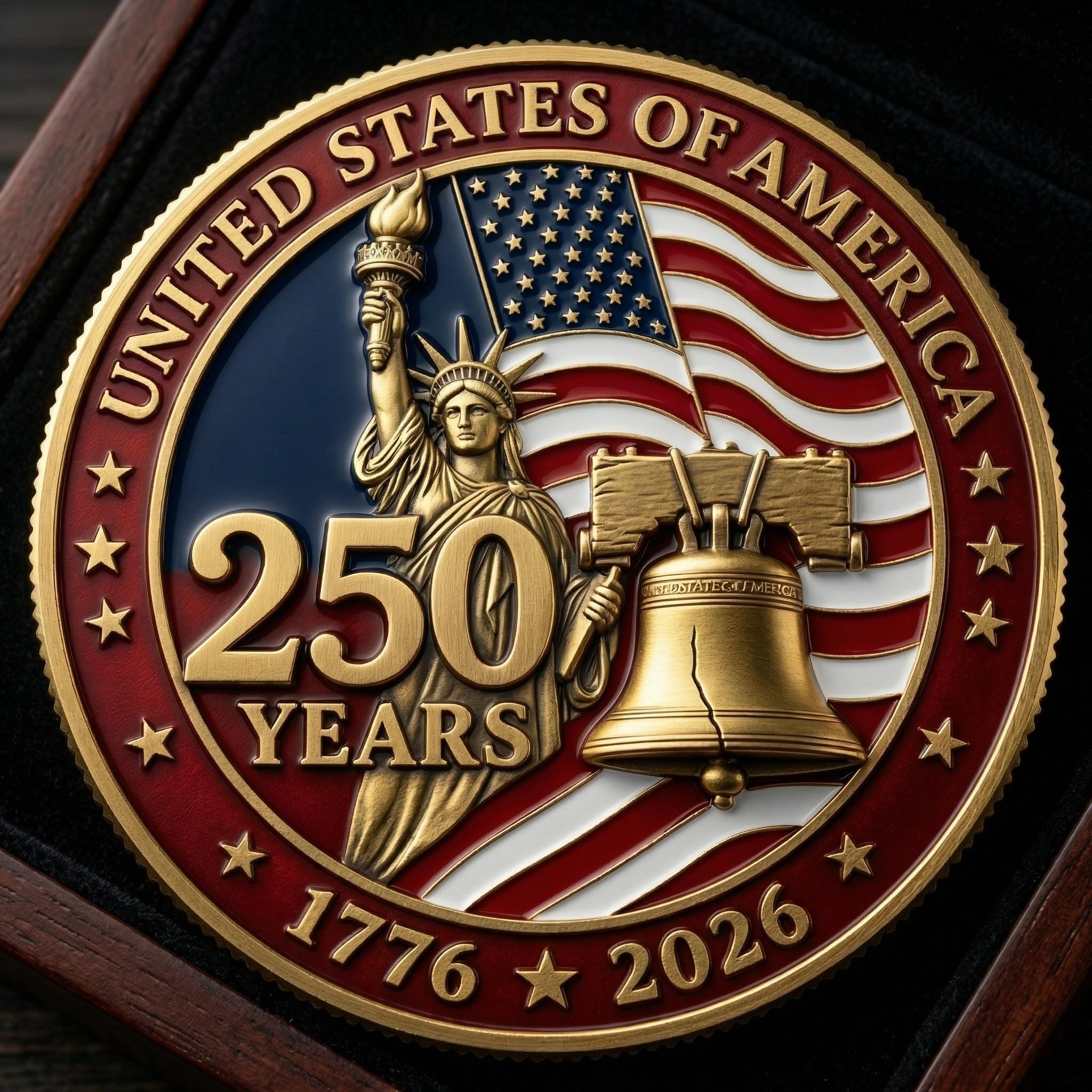 USA 250th Anniversary Commemorative Coin, Statue of Liberty & Liberty ...