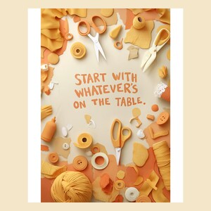 Start With Whatever's On The Table: ADHD Kids Creative Poster, Neurodivergent Art Digital Download