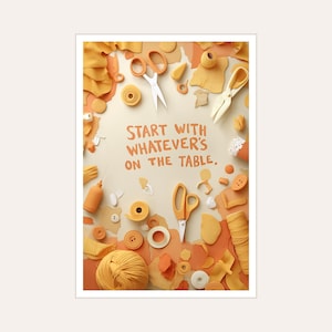 Beginnen Sie mit allem, was auf dem Tisch steht, ADHS Exekutivfunktion Poster, Neurodiversent Kinder Kunst Digitaler Download