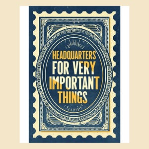 Headquarters For Very Important Things: ADHD Kids Room Poster, Neurodivergent Art Digital Download