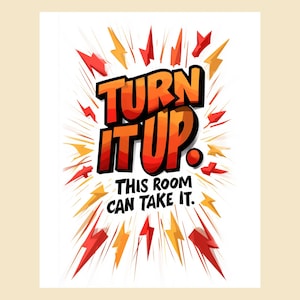 Turn It Up This Room Can Take It, ADHD Sensory Poster, Neurodivergent Kids Art, Playroom Decor Digital Download