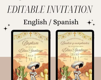 Doop Mickey Charro|Verjaardagsuitnodiging