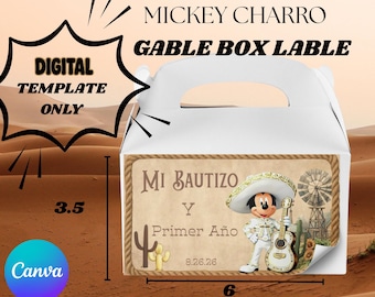 Mickey charro candy box | Digital template