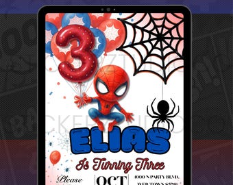 Spidey 3rd Birthday Invitation | Editable Digital Invite (Spider-Man Theme)