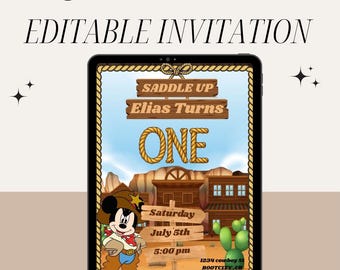 Cowboy Mickey Mouse| Eerste verjaardag in het zadel.