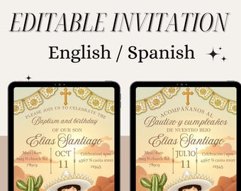 Niño Charro Invitation | Editable Baptism Birthday Fiesta (Digital Download)
