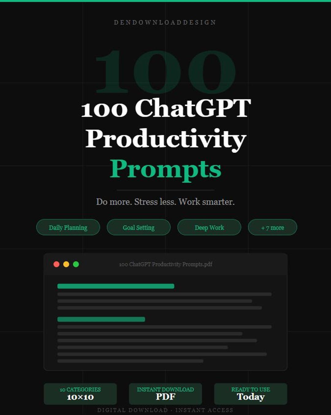 100 Chatgpt Productivity Prompts | AI Prompt Pack PDF (digital Download ...