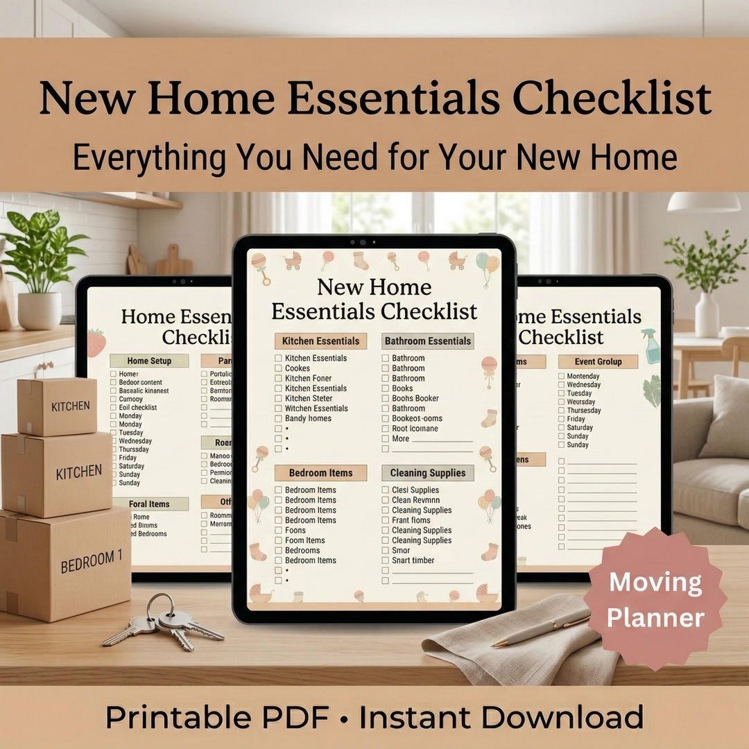 First House Checklist.pdf New Home Essentials Checklist | Moving Planner, First Home Setup Guide ...