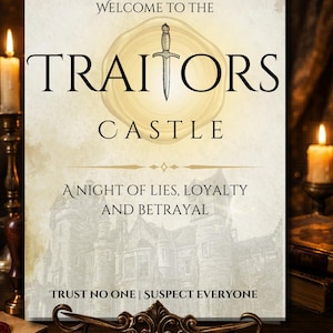 Traitors Castle Inspired Welcome Sign | Parchment Style Editable Canva Template