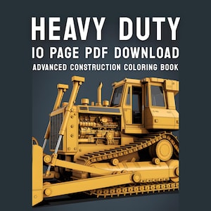 Dibujos para colorear de maquinaria pesada / Dibujos de camiones de construcción (Descarga PDF)