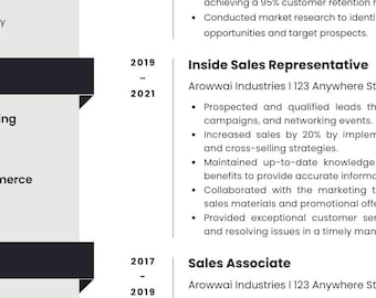 Sales Representative Resume Template | 2-Page ATS Friendly Canva CV (Instant Download)