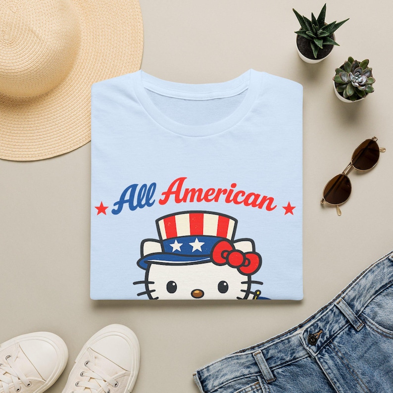 All American Hello Kitty T-Shirt | USA 1776 Patriotic Tee image 4