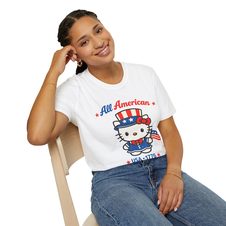 All American Hello Kitty T-Shirt | USA 1776 Patriotic Tee image 6