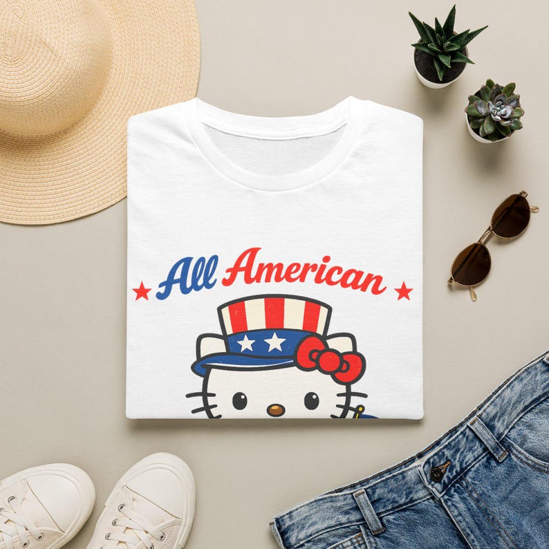 All American Hello Kitty T-Shirt | USA 1776 Patriotic Tee image 2
