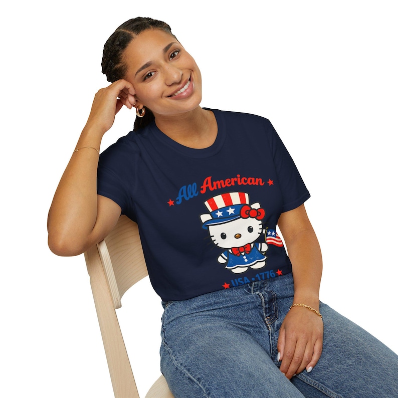All American Hello Kitty T-Shirt | USA 1776 Patriotic Tee image 1