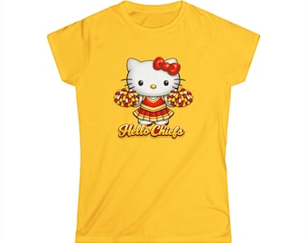 Hello Chiefs Cheerleader kitty cat tee | Football mascot shirt
