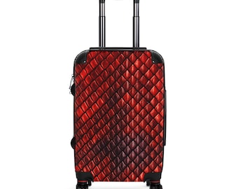 Maleta/equipaje de mano con textura acolchada roja