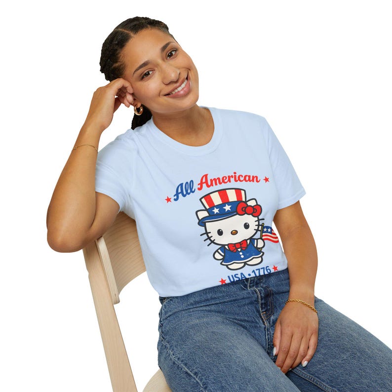 All American Hello Kitty T-Shirt | USA 1776 Patriotic Tee image 8
