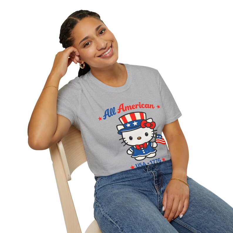 All American Hello Kitty T-Shirt | USA 1776 Patriotic Tee image 7