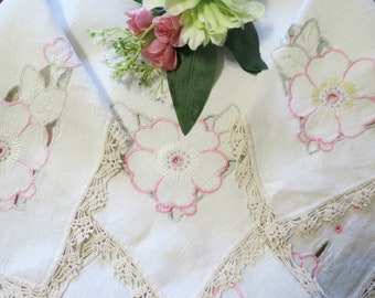 light pink lace tablecloth