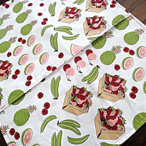 Upcycled Vintage Linen Placemats: Summer Fruit Decor (Set of 2)