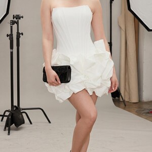 Puffy White Short Dress - Etsy