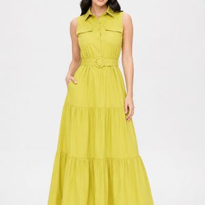 Chartreuse Maxi Dress - Etsy Chartreuse Maxi Dress - Etsy