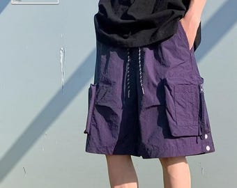 Multi Pocket Cargo Shorts | Men Baggy Streetwear Shorts | Casual Summer Outfit | Oversized Hip Hop Shorts | Gift for Him