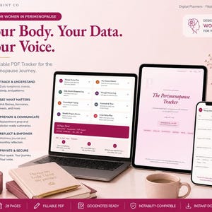 Suivi de la périménopause PDF numérique | Journal des symptômes Hormone de suivi des bouffées de chaleur | GoodNotes à remplir