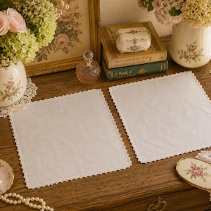 lace dressing table mats uk 2 PCS Handmade Cotton Crochet Doilies White Table Mats Rectangle Lace  Placemats Dresser Scarves 17.711.8 Inch : Amazon.co.uk: Home & Kitchen