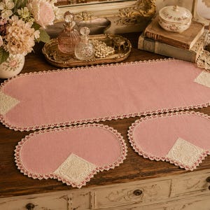 pink dresser scarf Table Runner 13x36in Long, Pink Gradient Stripe Texture Linen Washable Dresser Scarf Minimalist Modern Color Art Kitchen Dinning Tablerunners for