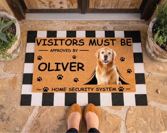 Felpudo personalizado con foto de perro o gato, felpudo de bienvenida de fibra de coco con foto personalizada