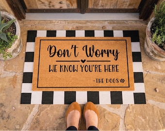 Funny Dog Doormat, Welcome Guests, Natural Coir Entrance Mat
