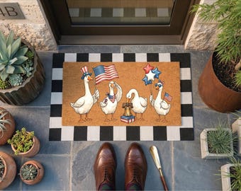 Patriotic Goose Doormat, 250 Years Freedom Eagle Design, 1776-2026 Welcome Mat