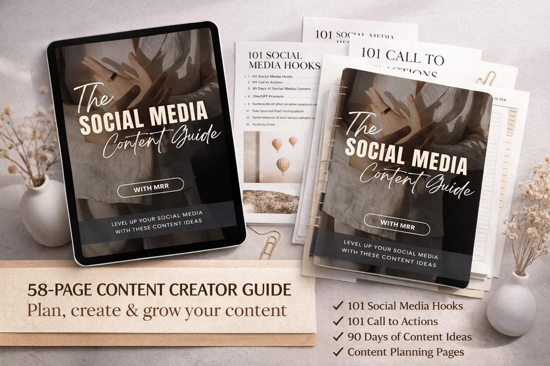 Content Creator Guide | Social Media Planner | Strategy Workbook (MRR ...