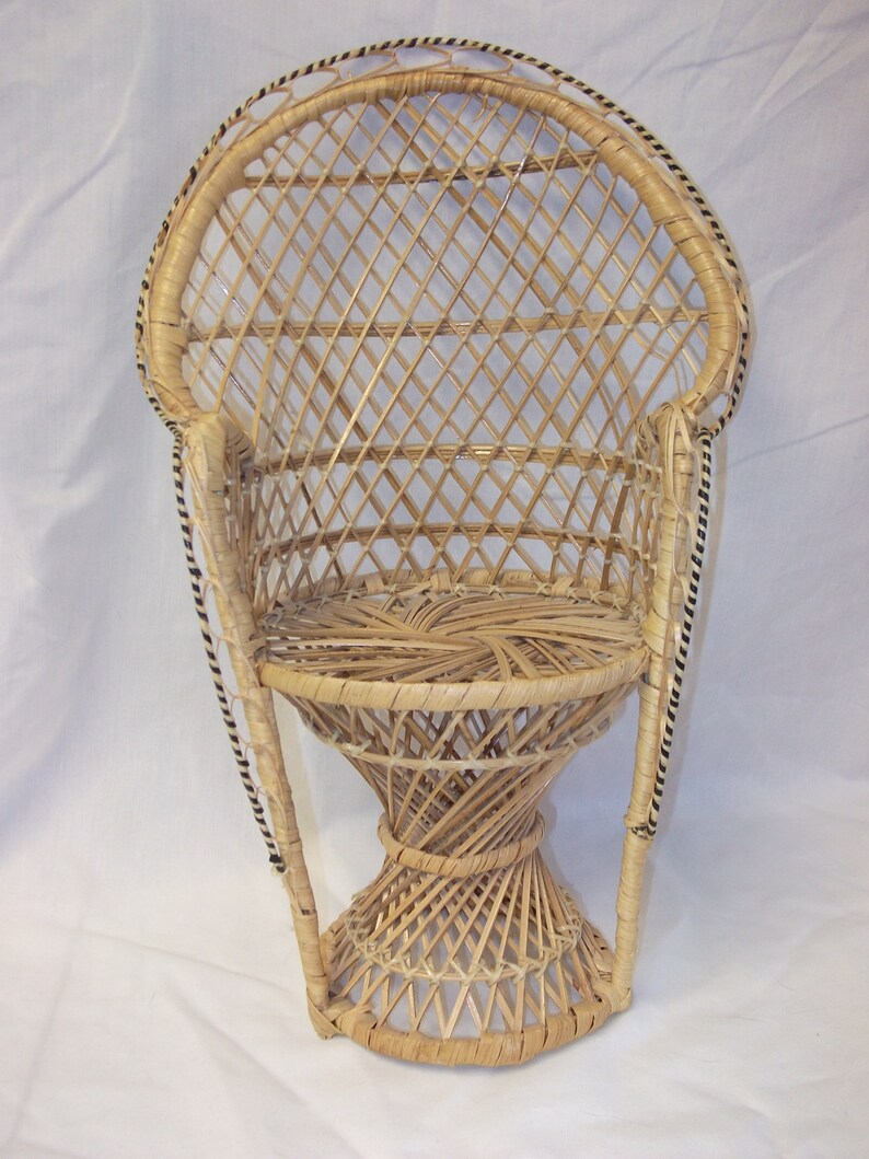 Wicker Doll Peakock Chair 16 Wicker Doll Furniture Minature Wicker Peacock Chair 2