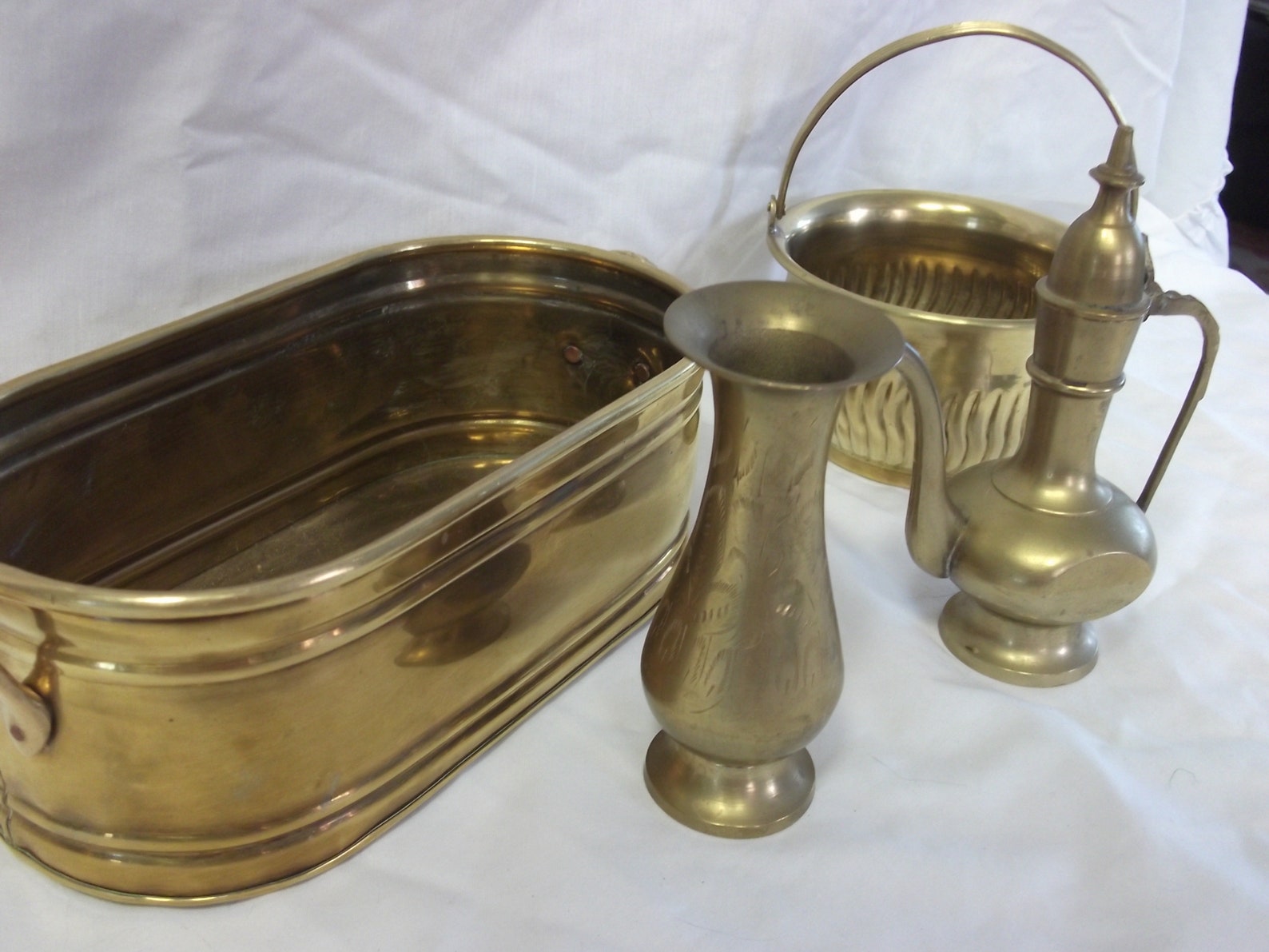 Lot of 4 brass items made in India 2 brass containers 1 Etsy