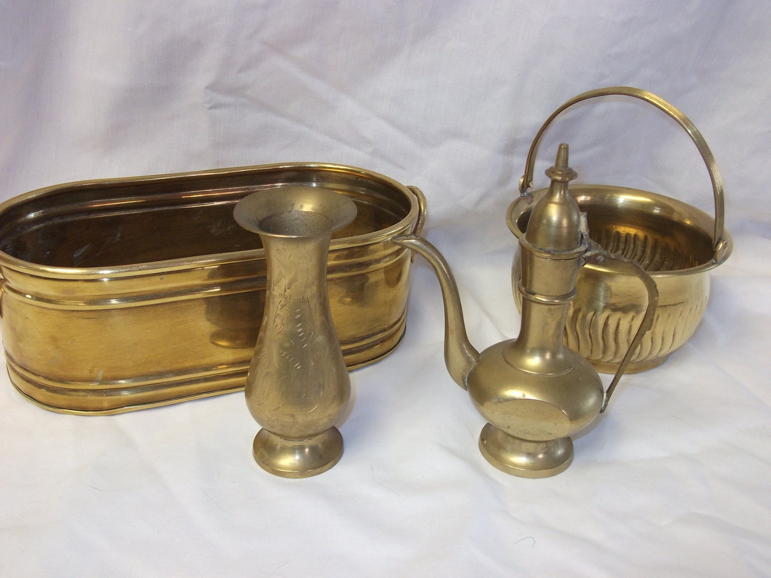 Lot of 4 brass items made in India 2 brass containers 1 Etsy