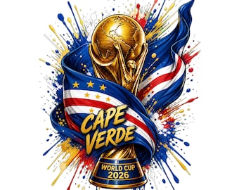 Cape Verde World Cup 2026 Trophäe PNG | Fußball Aquarell Splash Art (Digitaler Download)