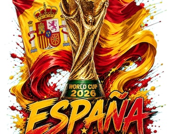 Spanien WM 2026 Trophäe PNG | Aquarell Fußball Fan Art (2 PNGs - Digital Download)